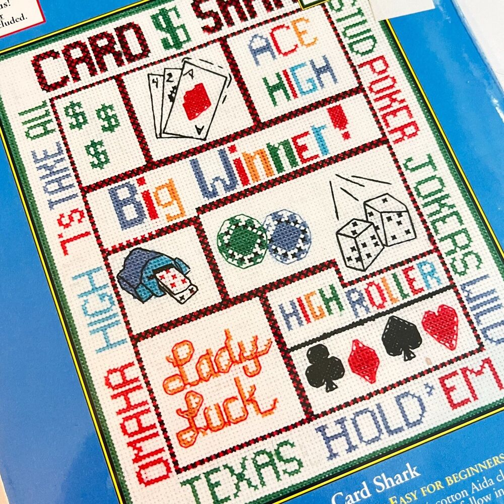 Candamar Designs #51484 "Card Shark" Counted Cross Stitch Kit NEW Sealed